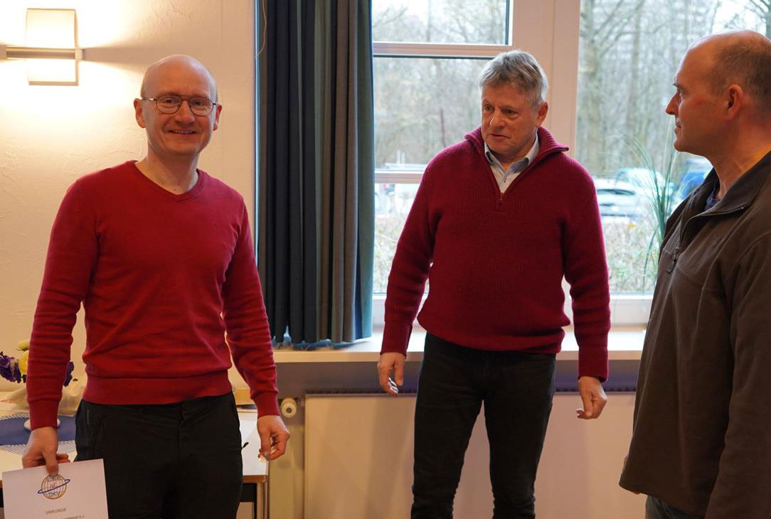 Ehrung von Wolfgang Freese für das Globusabzeichen